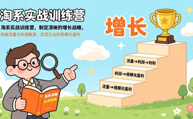 【精】淘系实战训练营,制定清晰的增长战略,突破流量与利润瓶颈,实现企业的规模化盈利