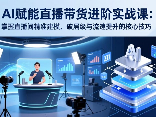 【精】AI赋能直播带货进阶实战课：掌握直播间精准建模、破层级与流速提升的核心技巧