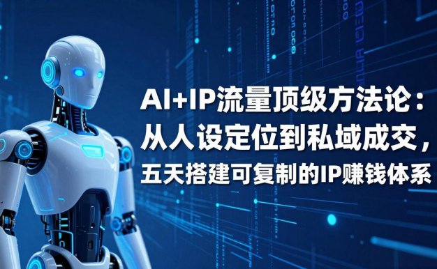 【精】AI+IP顶级方法论：从人设定位到私域成交，五天搭建可复制的IP赚钱体系