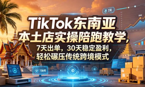 【精】TikTok东南亚本土店实操陪跑教学,7天出单,30天稳定盈利,轻松碾压传统跨境模式