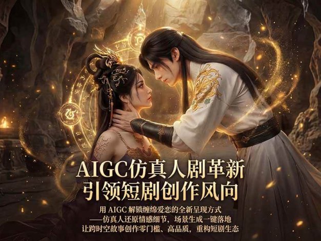【精】AIGC 仿真人短剧创作革新，解锁仙侠爱恋全新呈现，一键出高质场景，零门槛打造爆款剧集