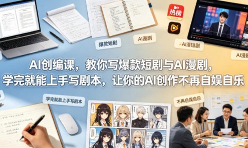 【精】AI创编课，教你写爆款短剧与AI漫剧，学完就能上手写剧本，让你的AI创作不再自娱自乐（更新0521）