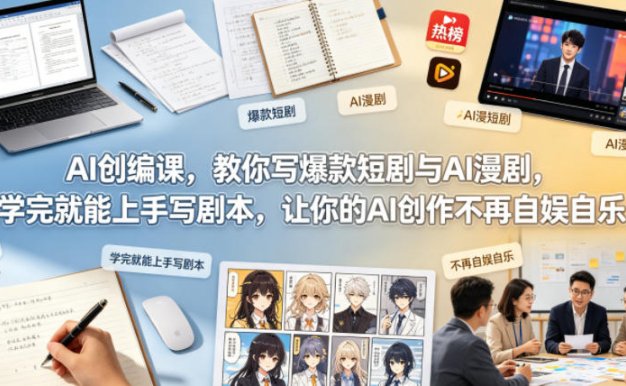 【精】AI创编课,教你写爆款短剧与AI漫剧,学完就能上手写剧本,让你的AI创作不再自娱自乐(更新0521)