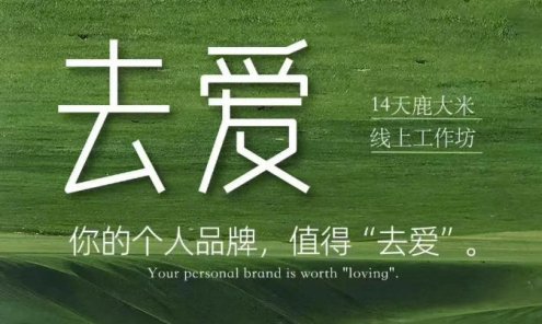 【精】去爱14天鹿大米线上工作坊 你的个人品牌 值得“去爱”