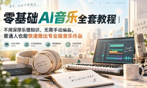 【精】零基础AI音乐全套教程｜不用深厚乐理知识，无需手动编曲，普通人也能快速做出专业级音乐作品