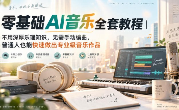 【精】零基础AI音乐全套教程|不用深厚乐理知识,无需手动编曲,普通人也能快速做出专业级音乐作品
